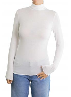 Maglia misto cashmere tinta unita collo alto